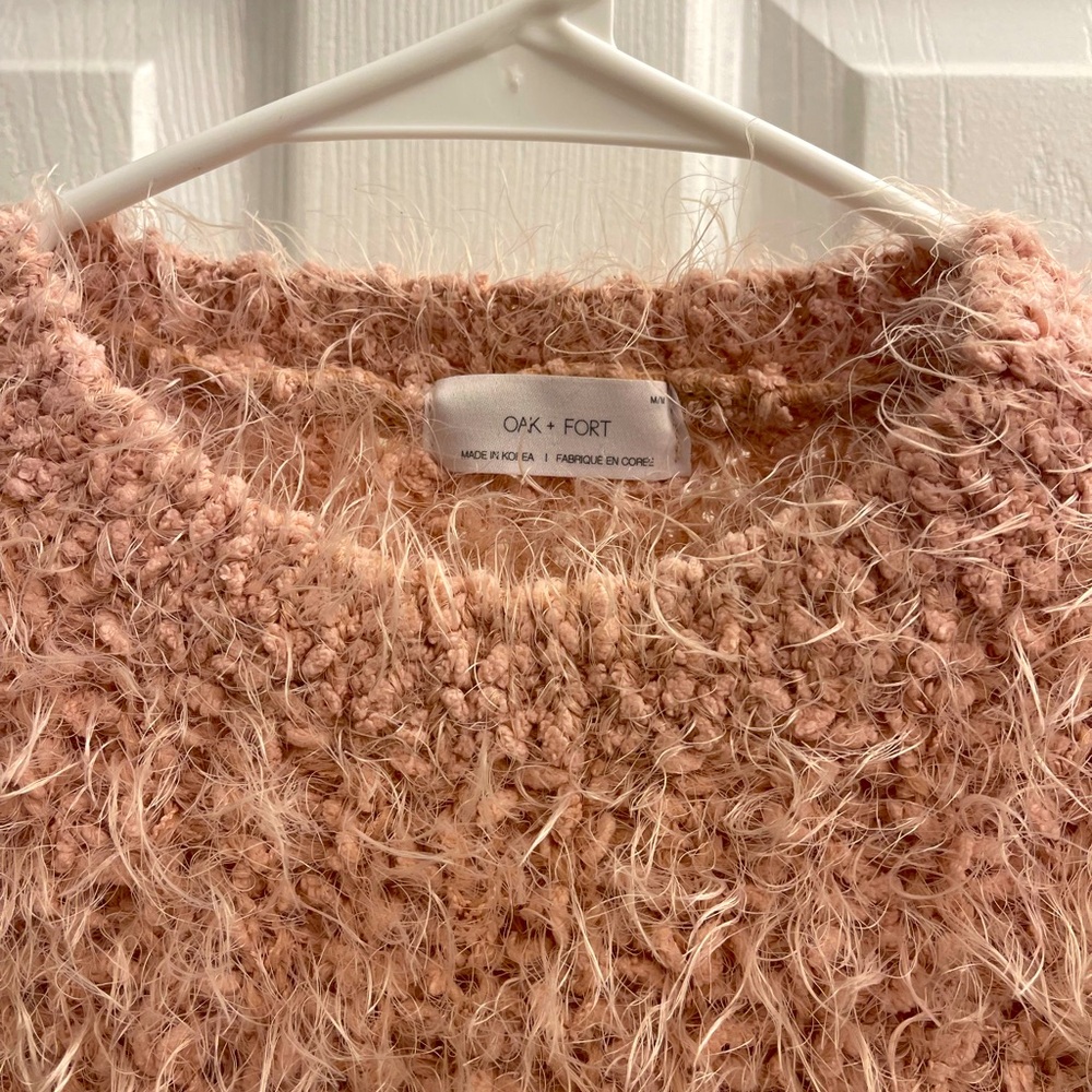 Oak + Fort | Pink Fuzzy Sweater